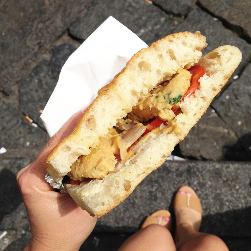  Tuscan sandwich: my bean-heavy vegan option (€5). 