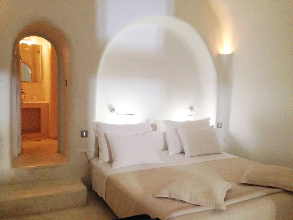  Kapari Natural Resort: the bedroom and bathroom in our enormous cavern-like villa 